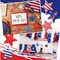 19pc Patriotic Stuffed Star Set - 4" Fabric Tiered Tray Decor for July 4th